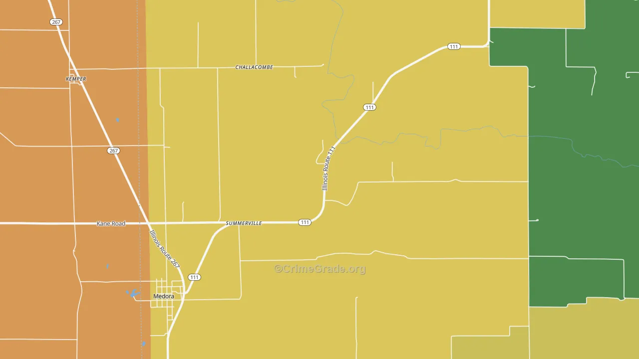 Summerville, IL Map of Robbery Rates
