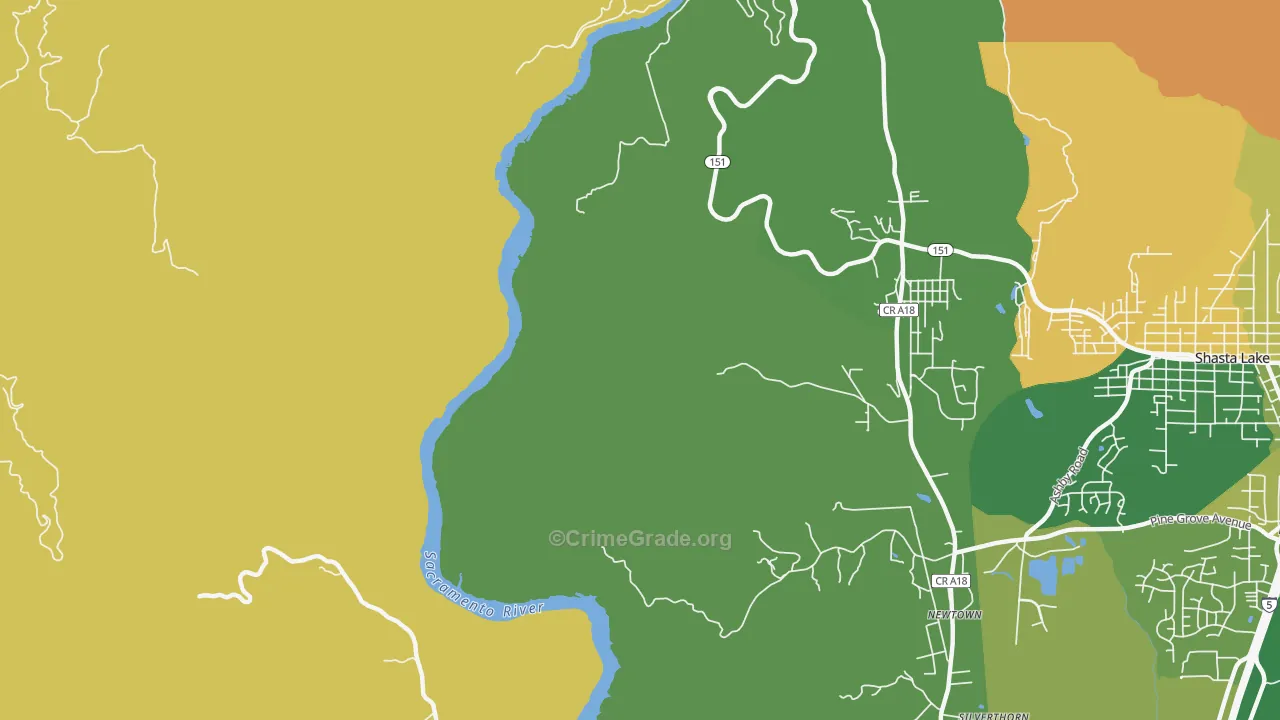 Summit City, CA Map of Robbery Rates