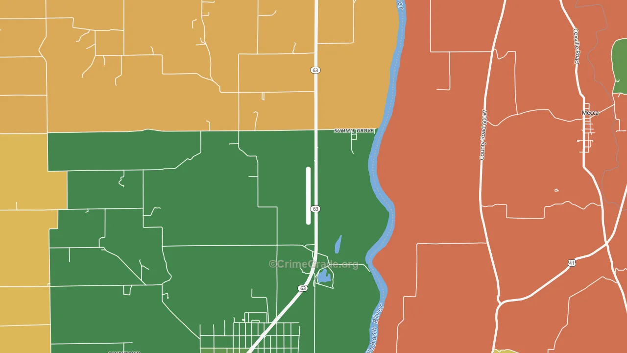 Summit Grove, IN Map of Robbery Rates