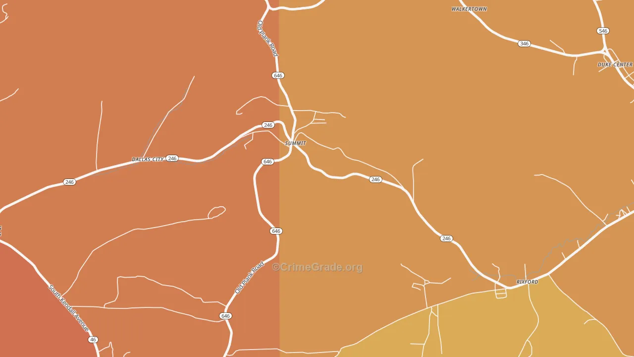 Summit, PA Map of Robbery Rates