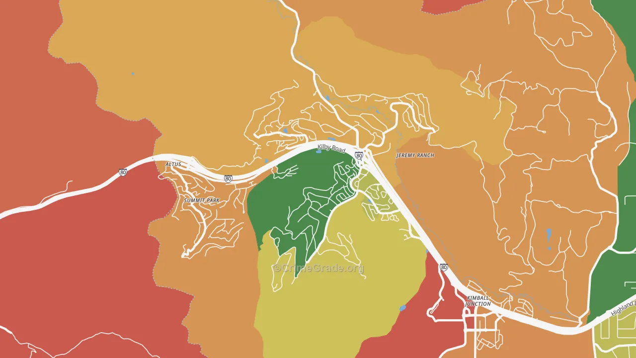 Summit Park, UT Map of Robbery Rates