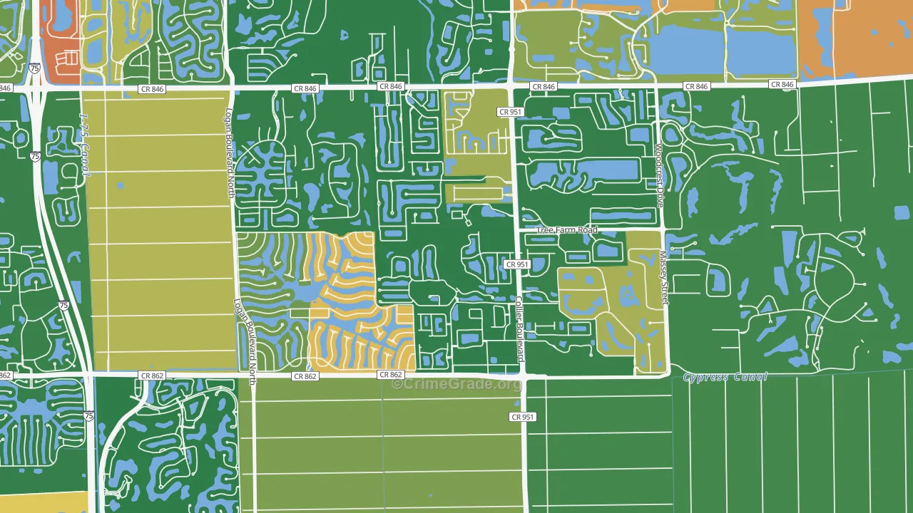 Summit Place in Naples, Naples, FL Map of Robbery Rates