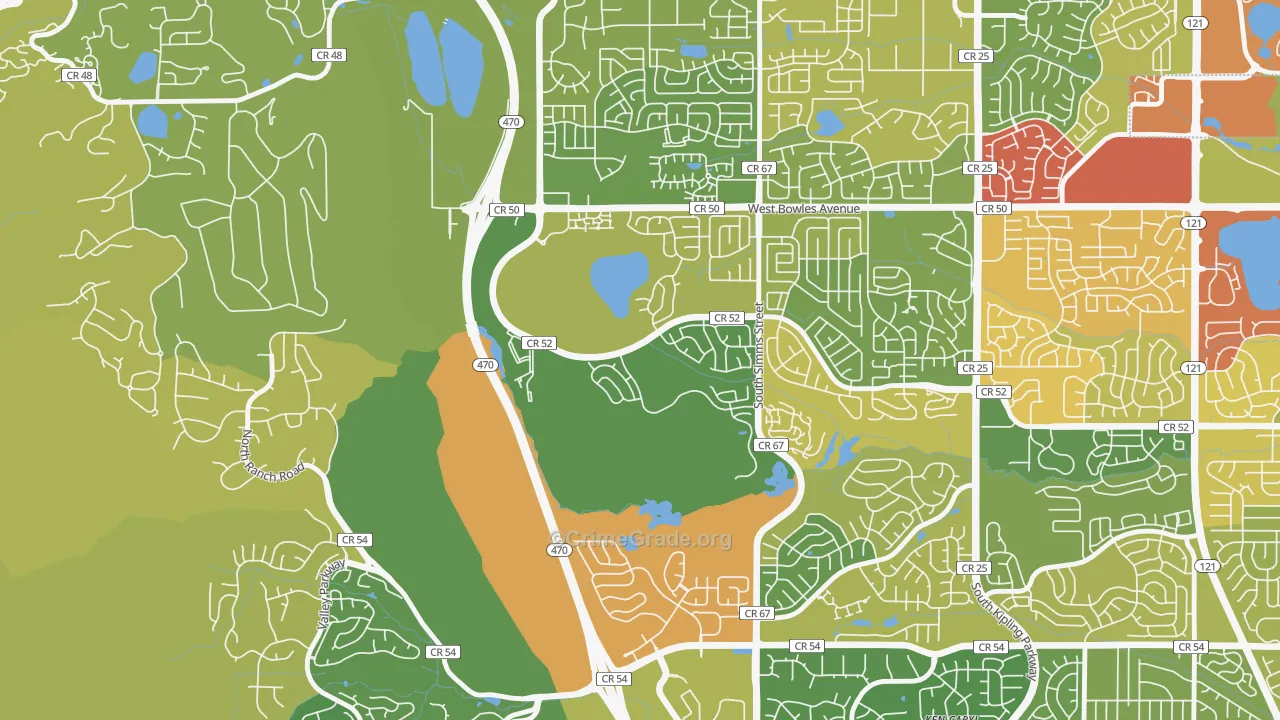 Summit Ridge at West Meadows, Dakota Ridge, CO Map of Robbery Rates