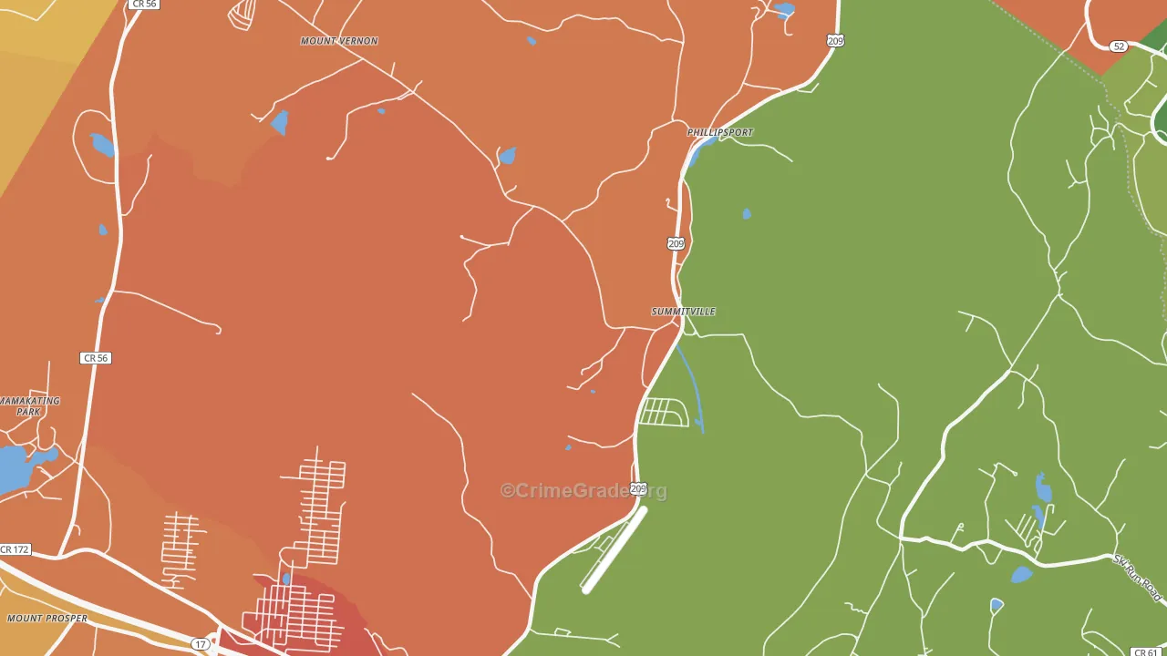 Summitville, NY Map of Robbery Rates