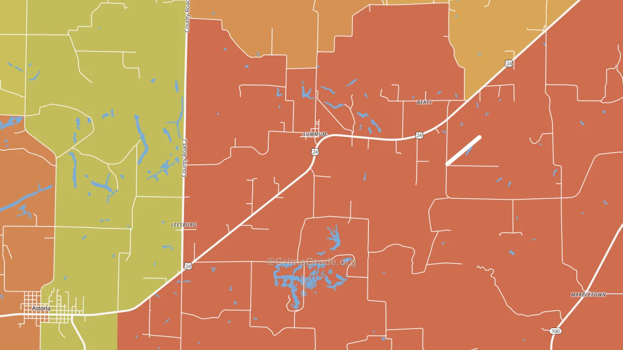 Summum, IL Map of Robbery Rates