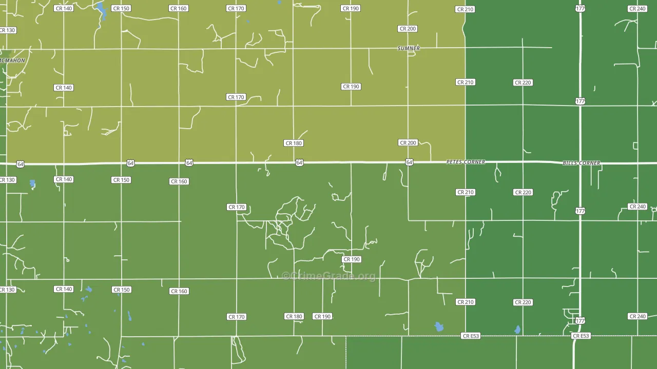 Sumner, OK Map of Robbery Rates