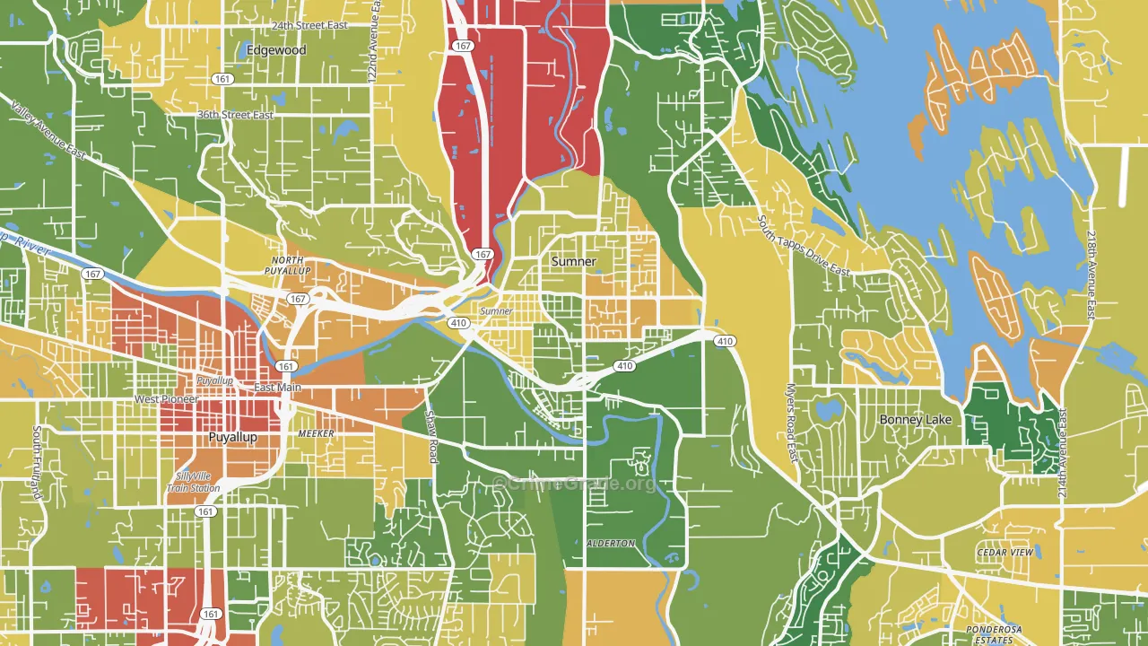 Sumner, WA Map of Robbery Rates