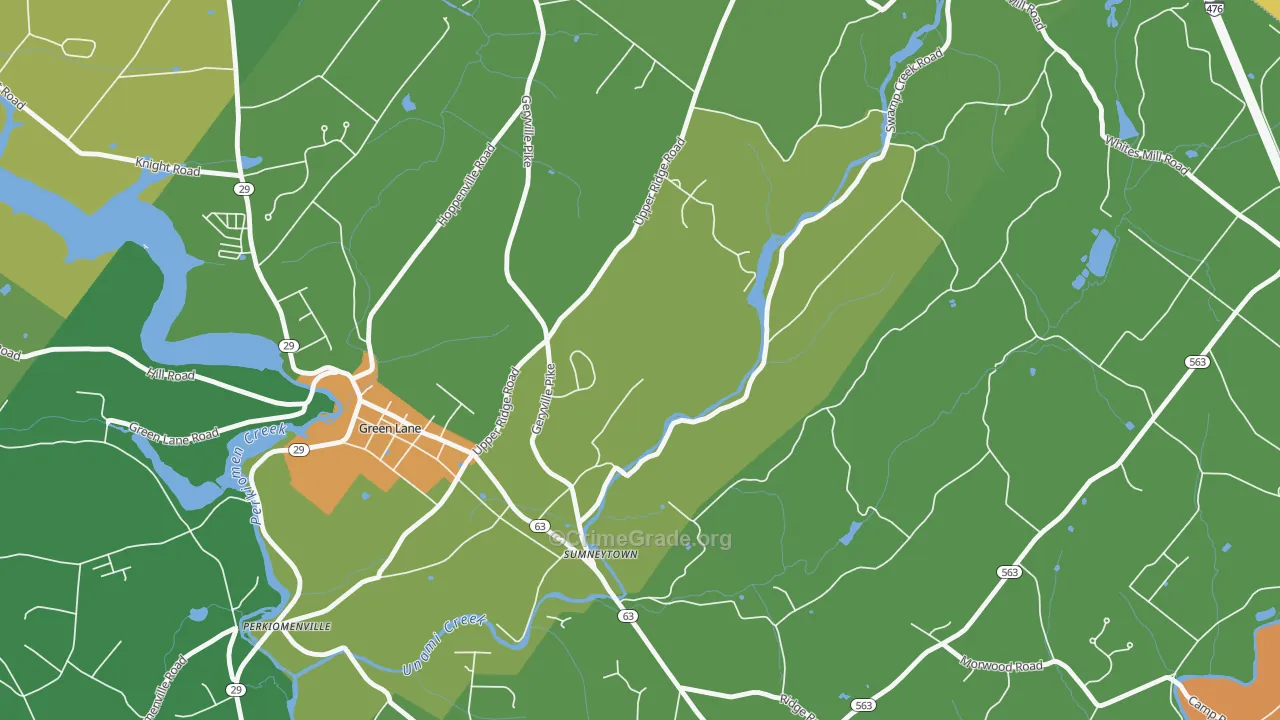 Sumneytown, PA Map of Robbery Rates