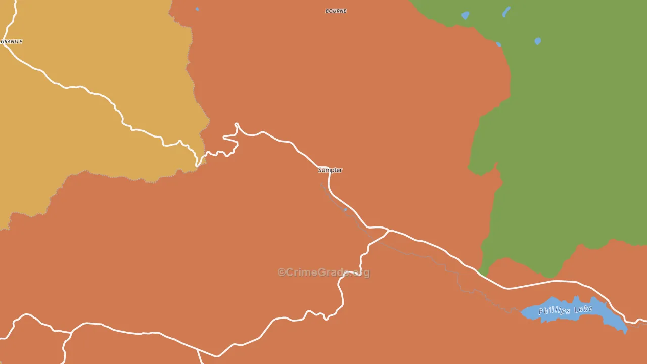 Sumpter, OR Map of Robbery Rates