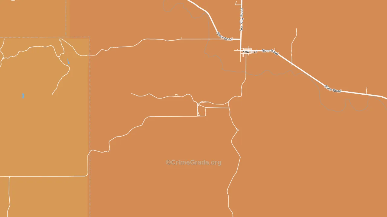 Sun City, KS Map of Robbery Rates