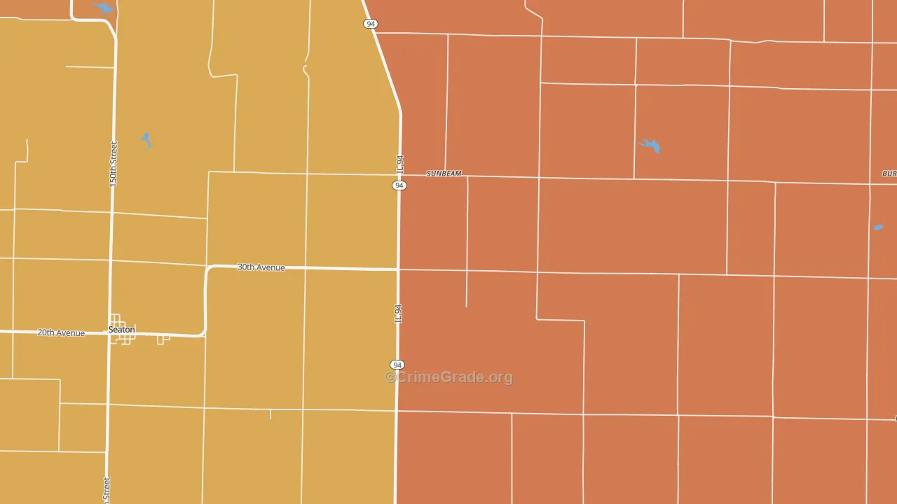 Sunbeam, IL Map of Robbery Rates