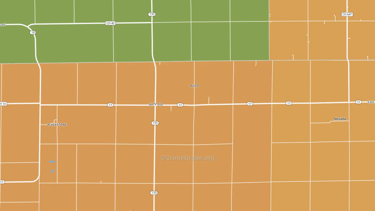 Sunbury, IL Map of Robbery Rates