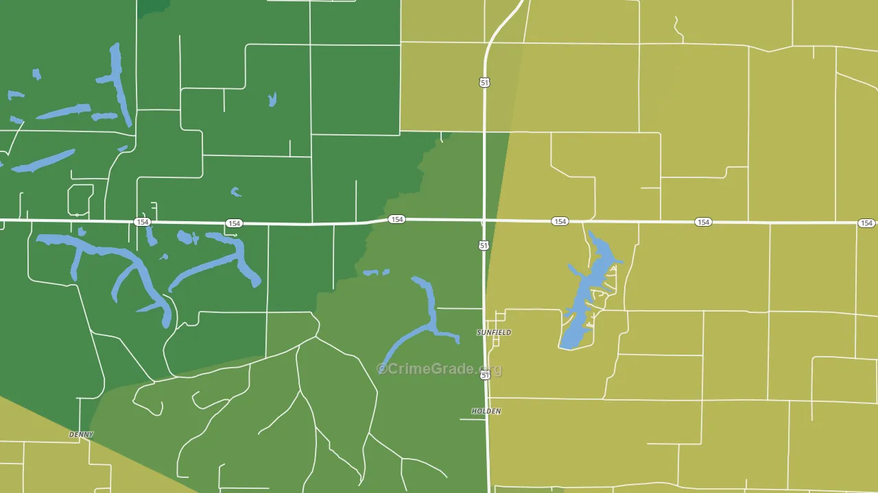 Sunfield, IL Map of Robbery Rates