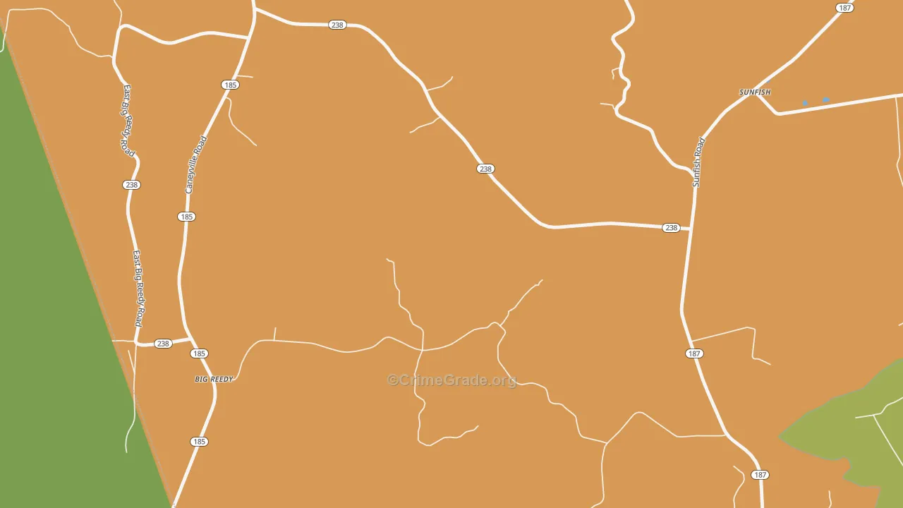 Sunfish, KY Map of Robbery Rates