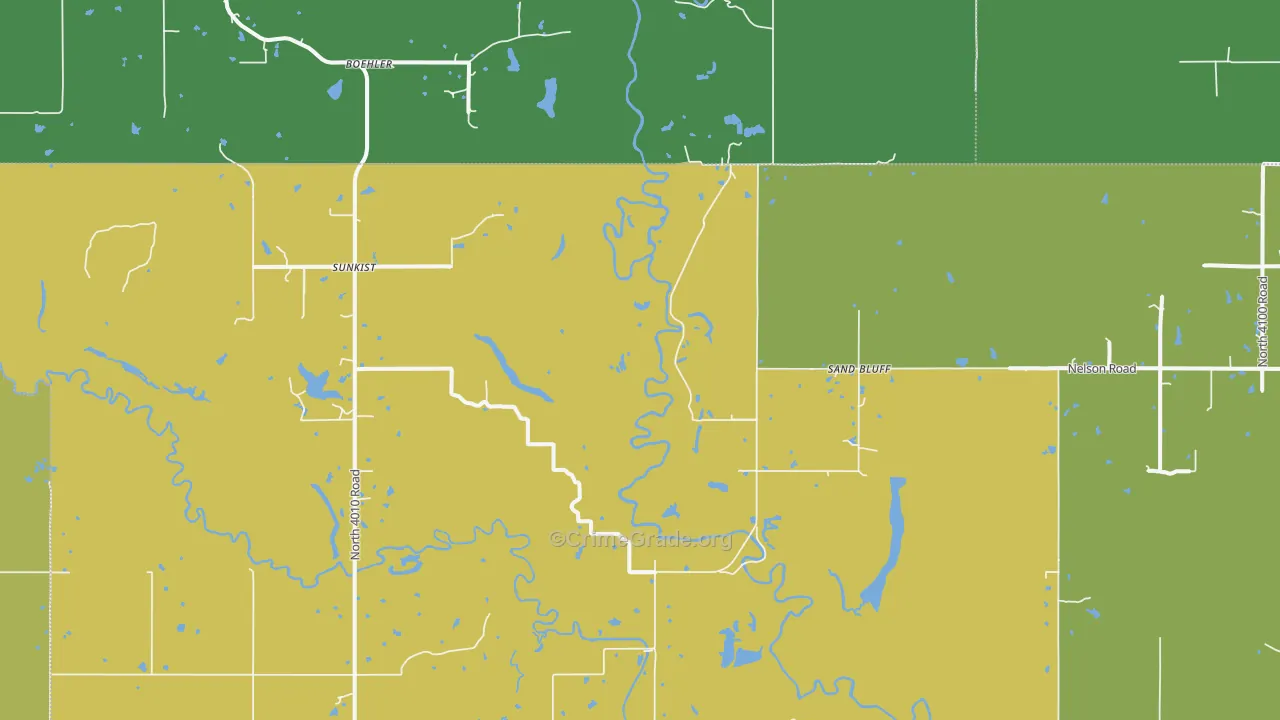 Sunkist, OK Map of Robbery Rates