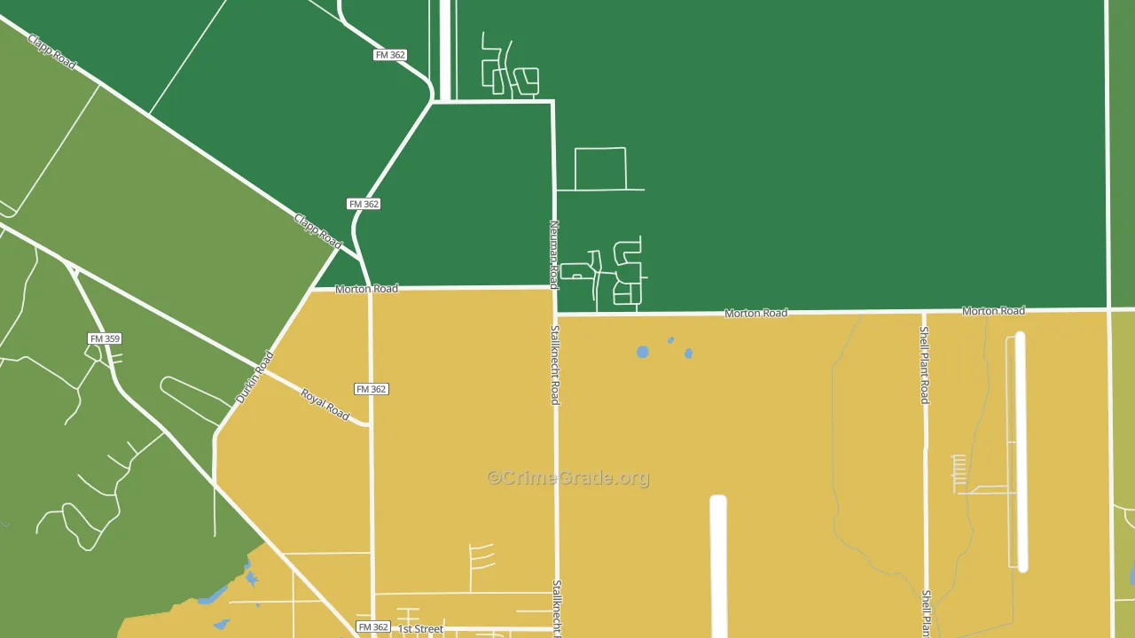 Sunny Side, TX Map of Robbery Rates