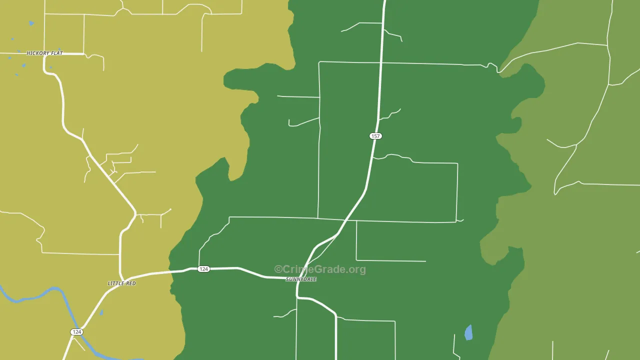 Sunnydale, AR Map of Robbery Rates