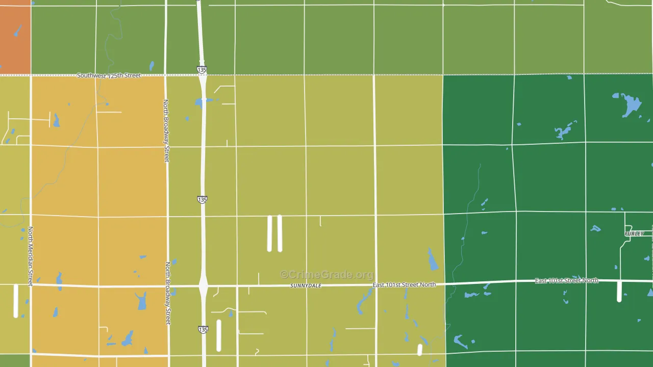 Sunnydale, KS Map of Robbery Rates