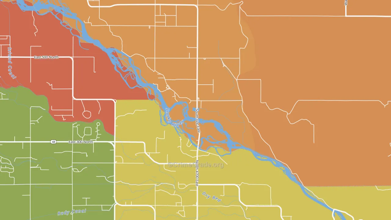 Sunnydell, ID Map of Robbery Rates