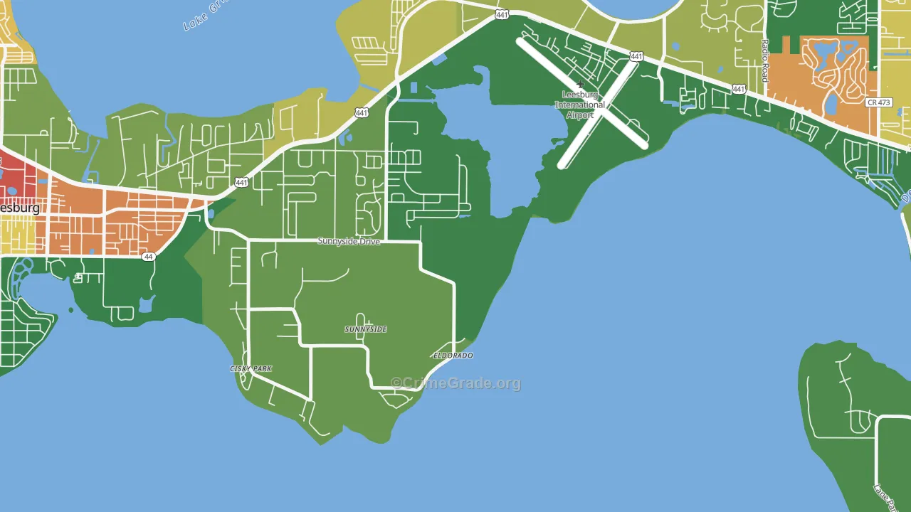 Sunnyside, FL Map of Robbery Rates