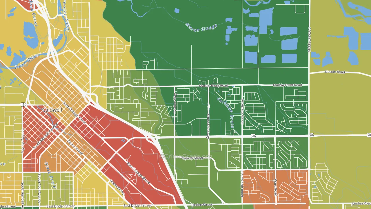 Sunnyslope, ID Map of Robbery Rates