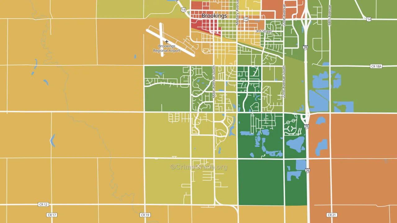Sunnyview, SD Map of Robbery Rates