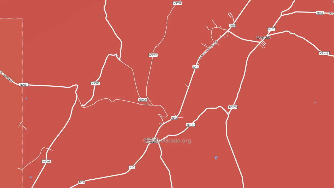 Sunrise Springs, AZ Map of Robbery Rates