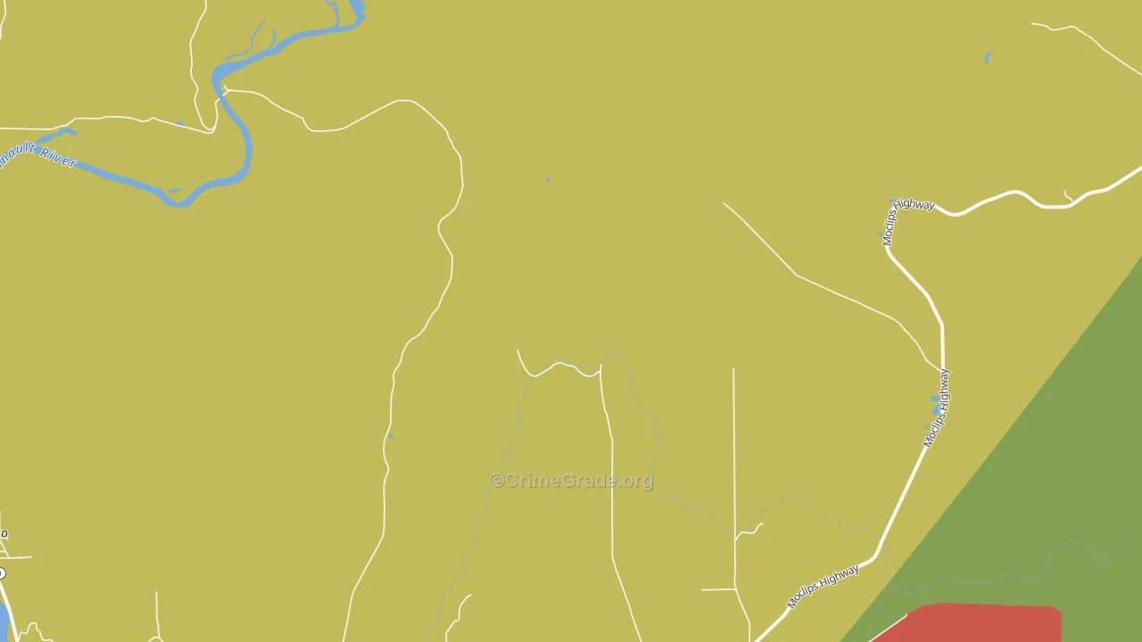 Sunset Beach, WA Map of Robbery Rates