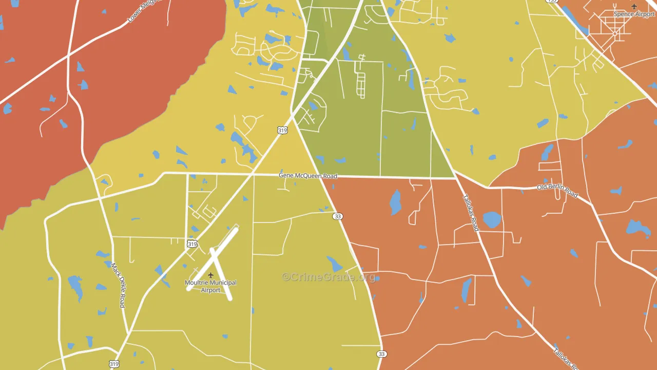 Sunset, GA Map of Robbery Rates