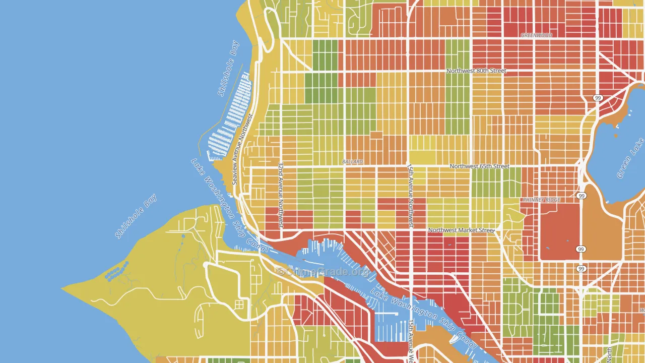 Sunset Hill, Seattle, WA Map of Robbery Rates