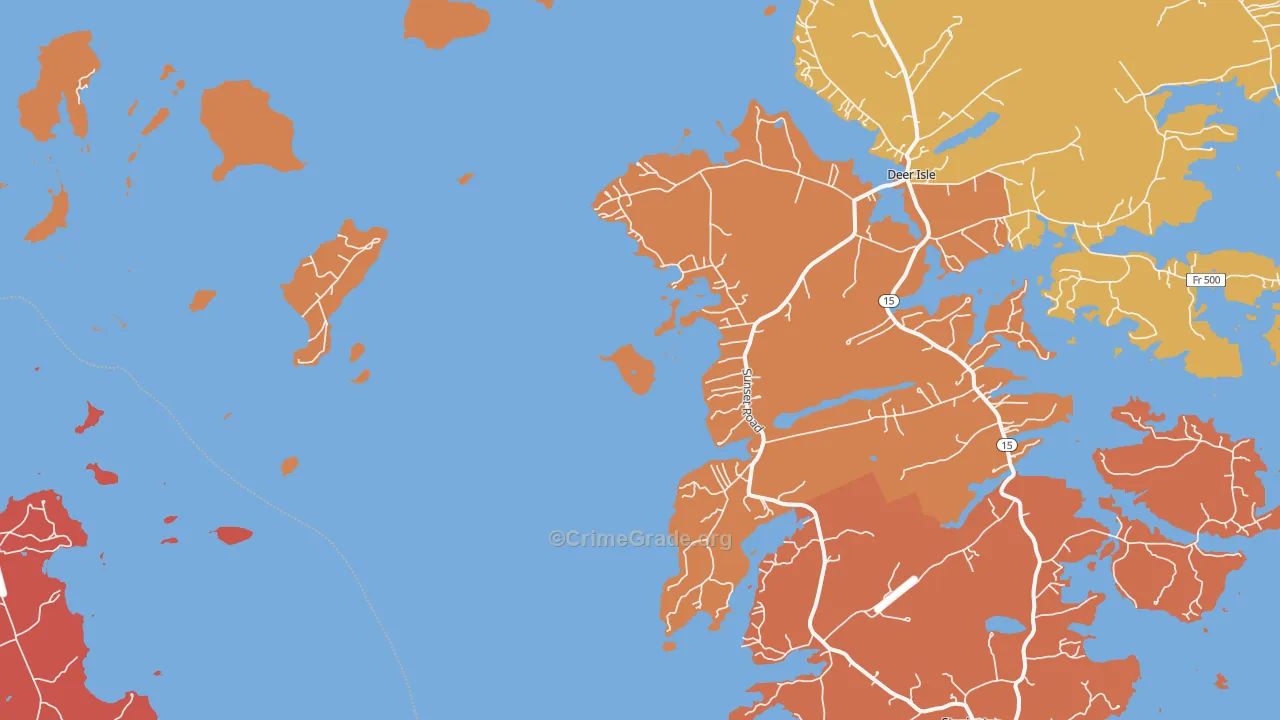 Sunset, ME Map of Robbery Rates