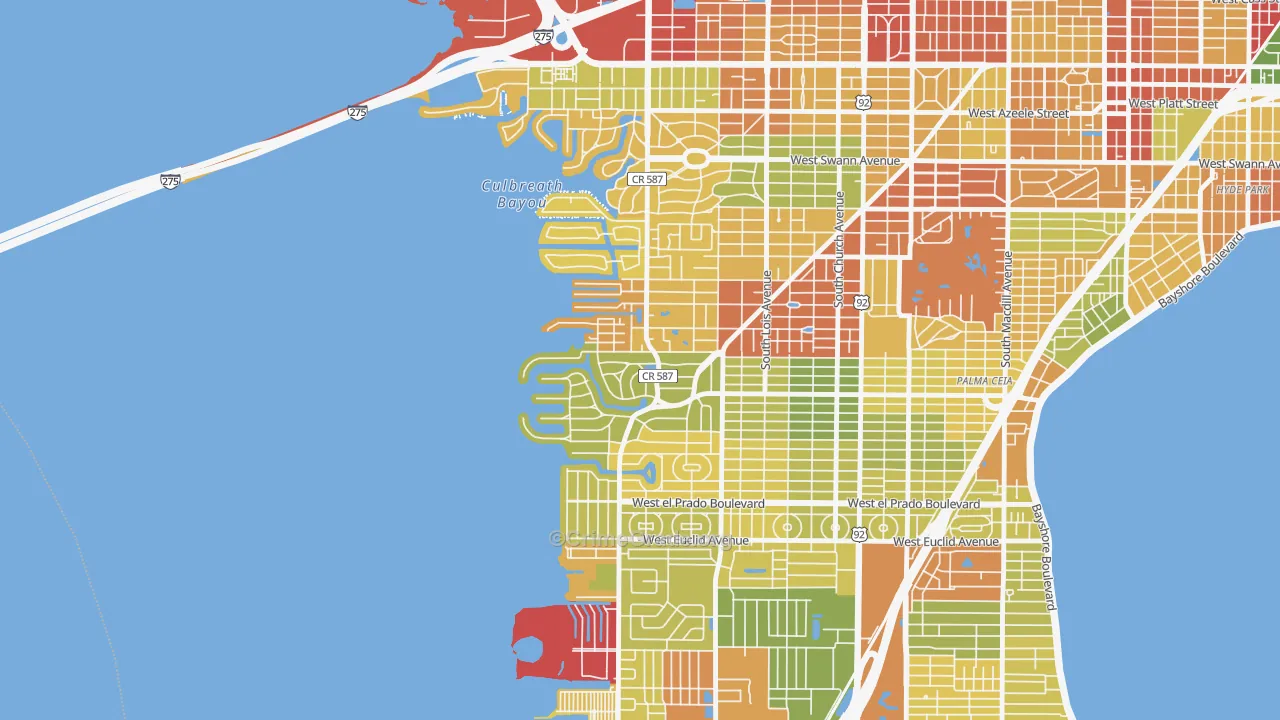 Sunset Park, Tampa, FL Map of Robbery Rates