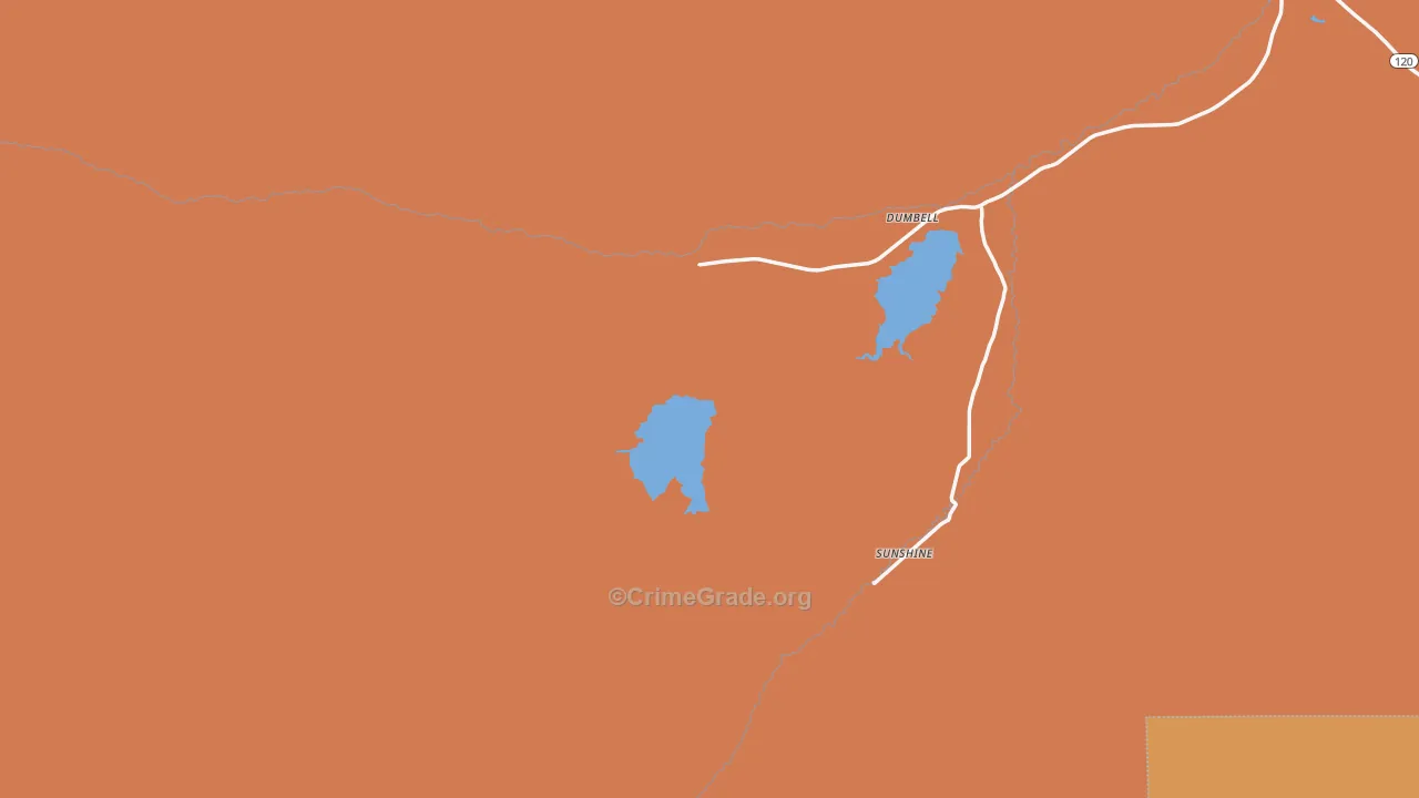 Sunshine, WY Map of Robbery Rates