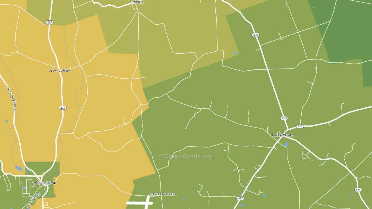 Sunville, PA Map of Robbery Rates