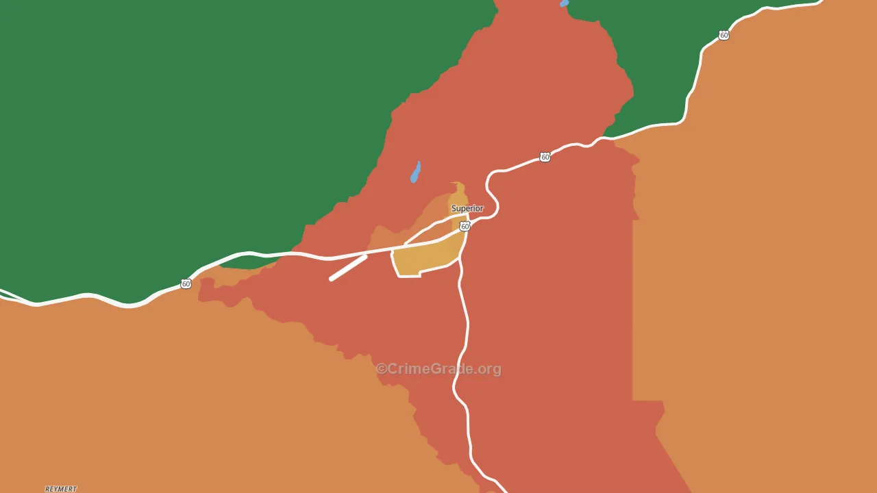 Superior, AZ Map of Robbery Rates