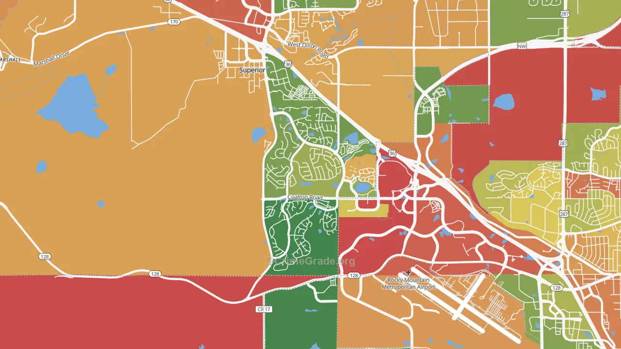 Superior, CO Map of Robbery Rates