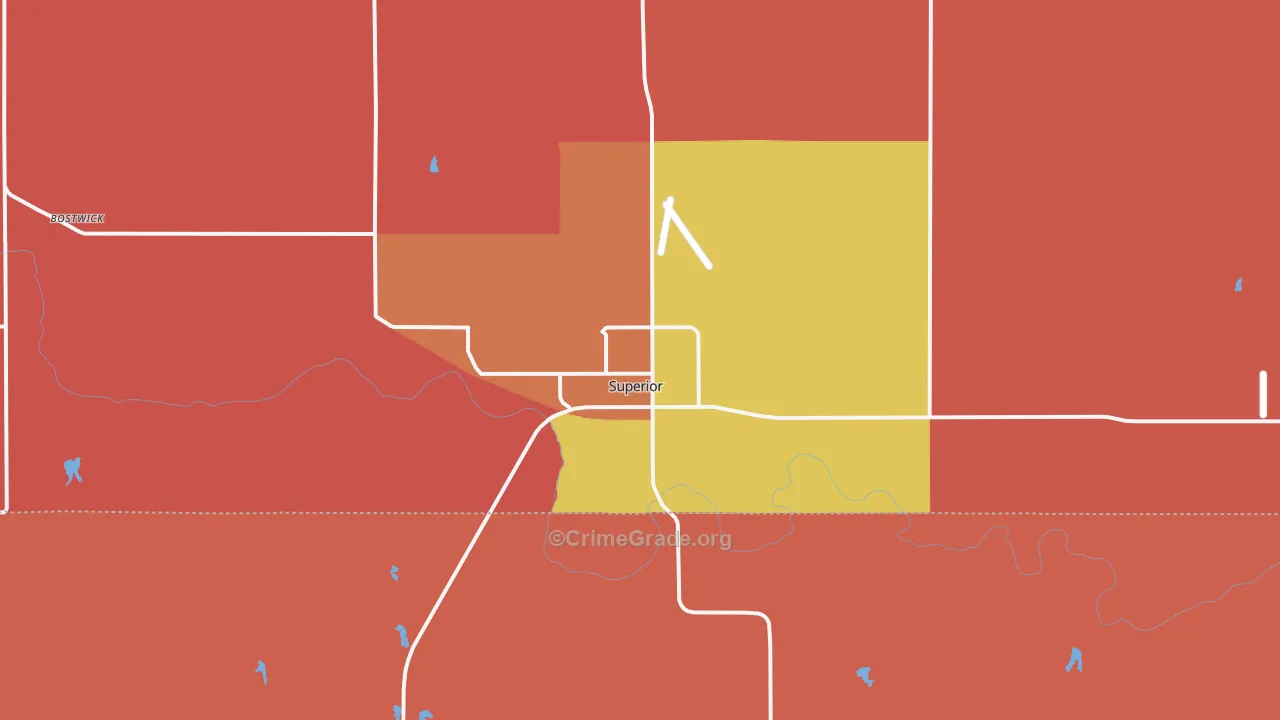Superior, NE Map of Robbery Rates
