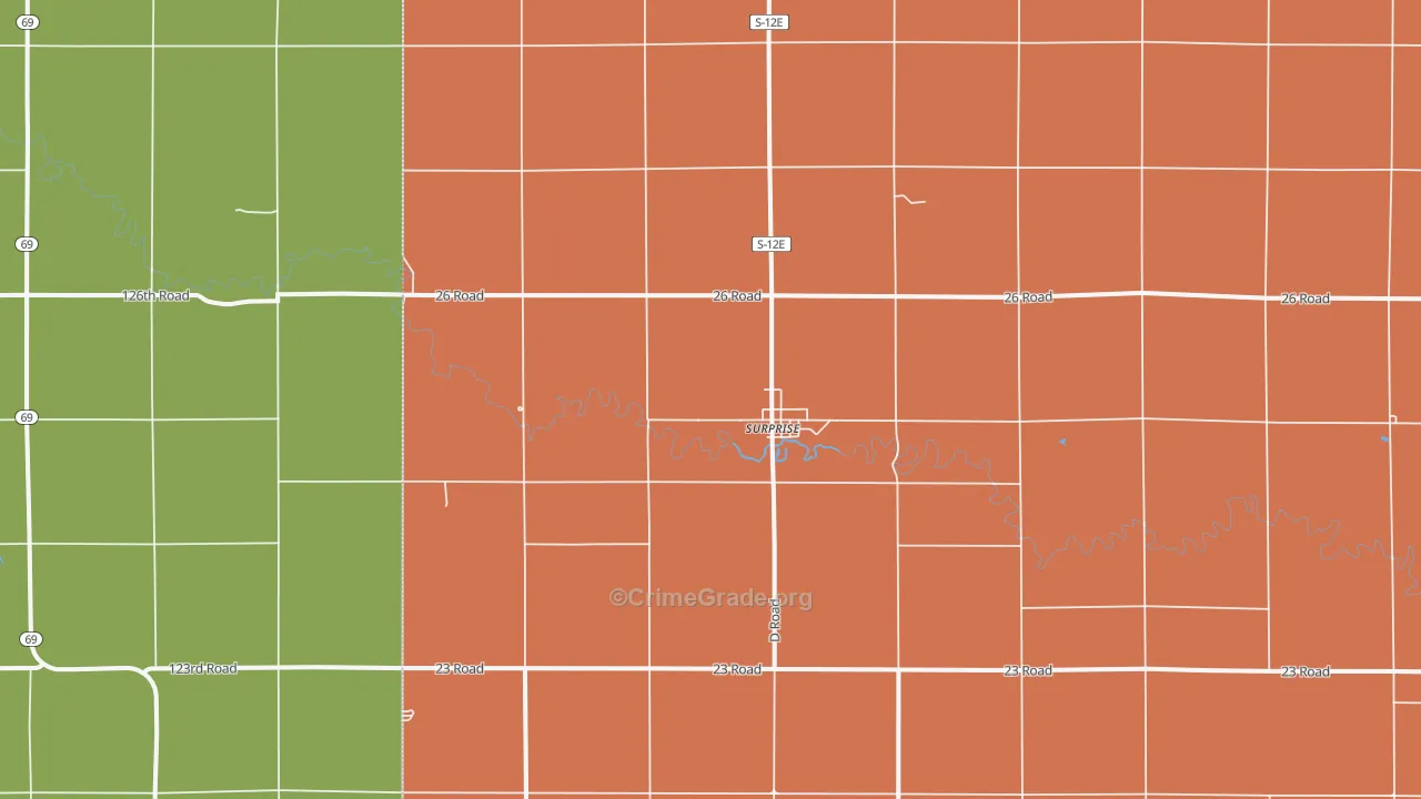 Surprise, NE Map of Robbery Rates