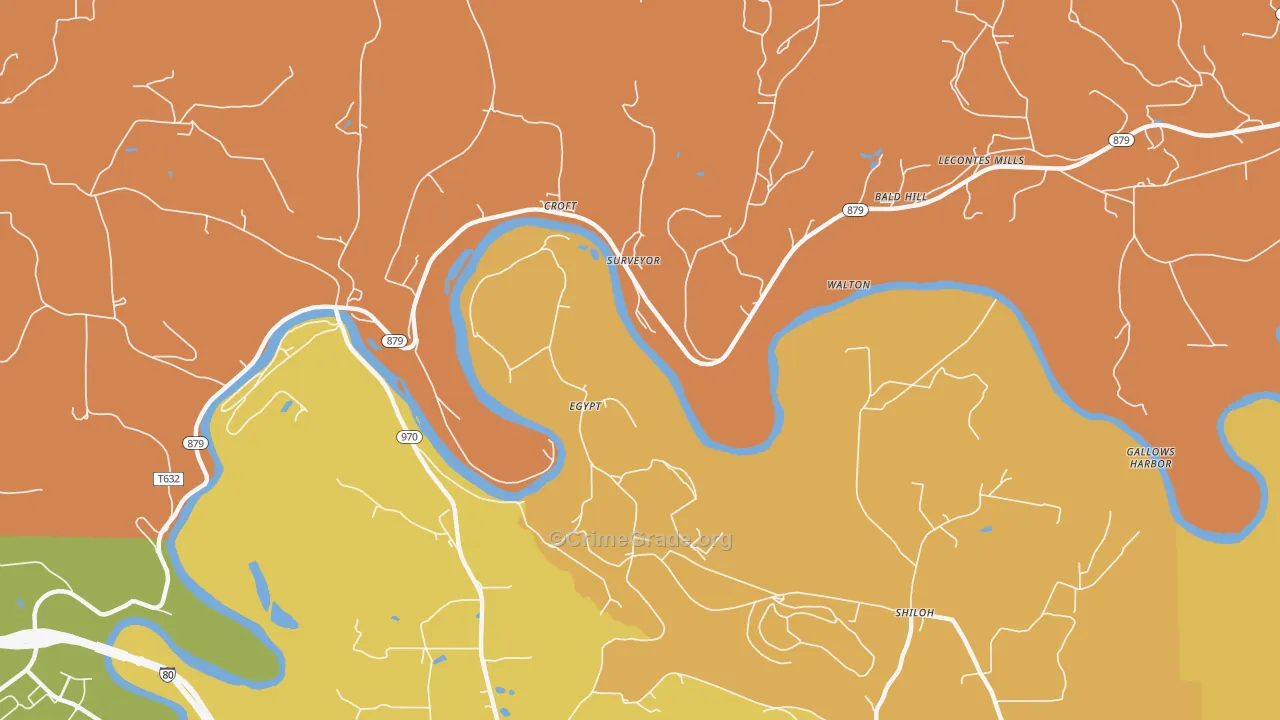 Surveyor, PA Map of Robbery Rates