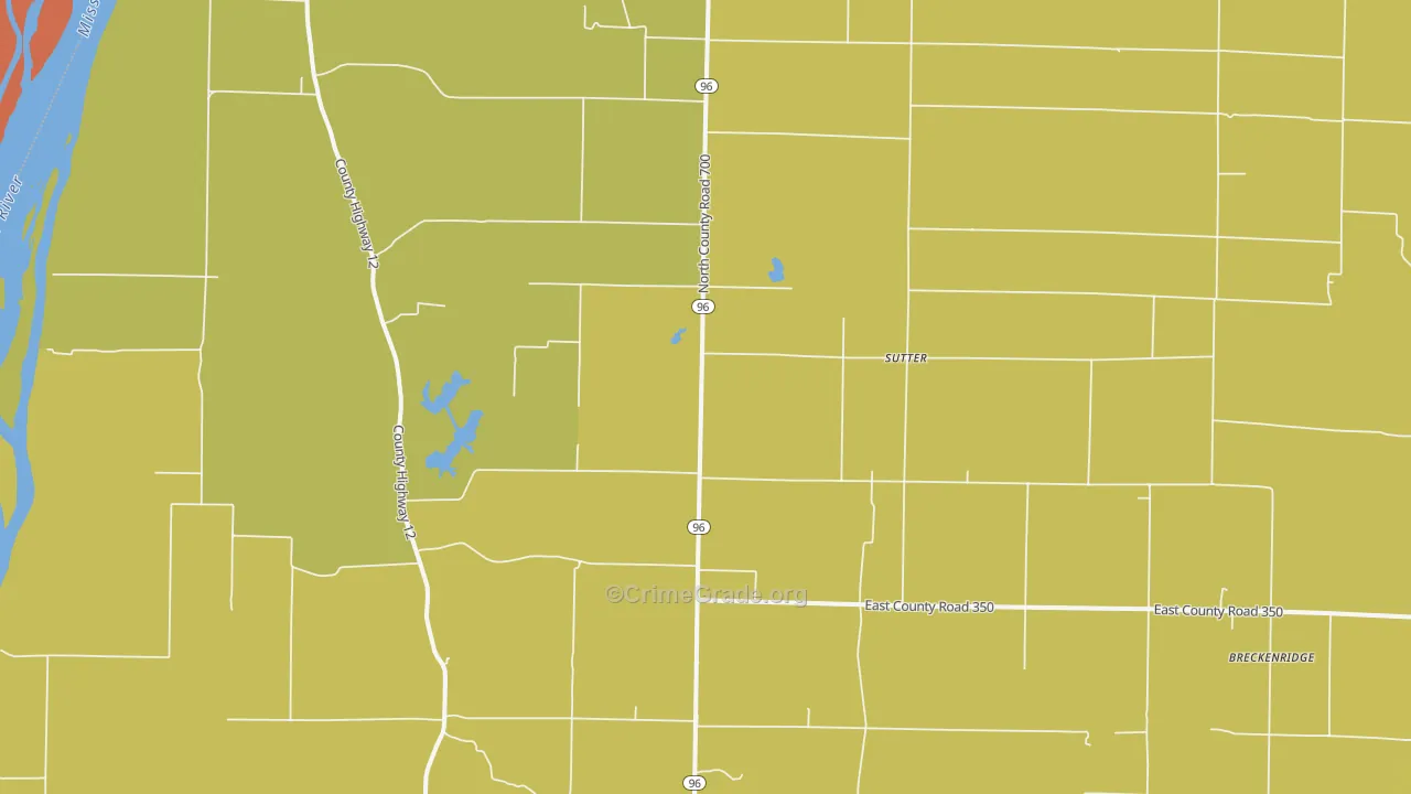 Sutter, IL Map of Robbery Rates