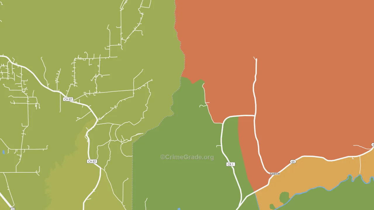 Swaim, AL Map of Robbery Rates