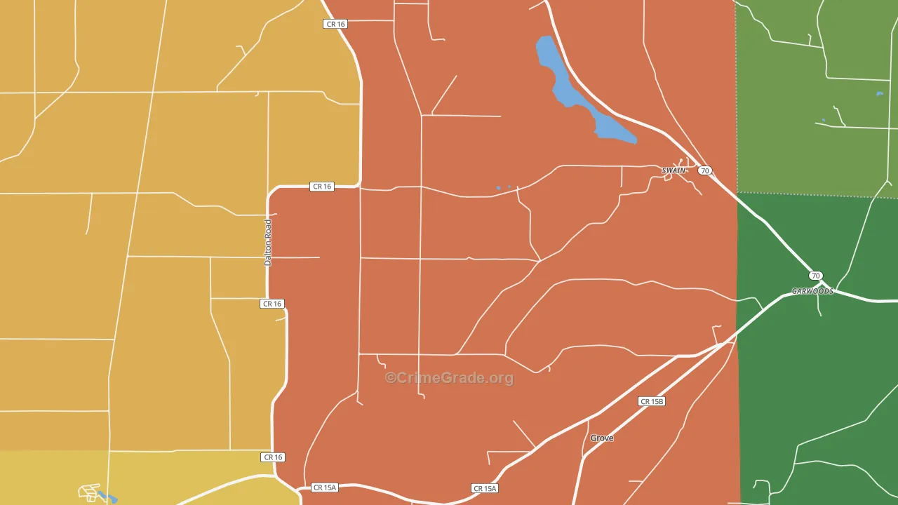 Swain, NY Map of Robbery Rates