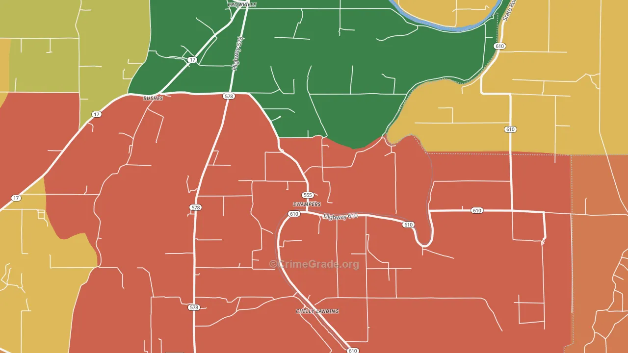 Swampers, LA Map of Robbery Rates