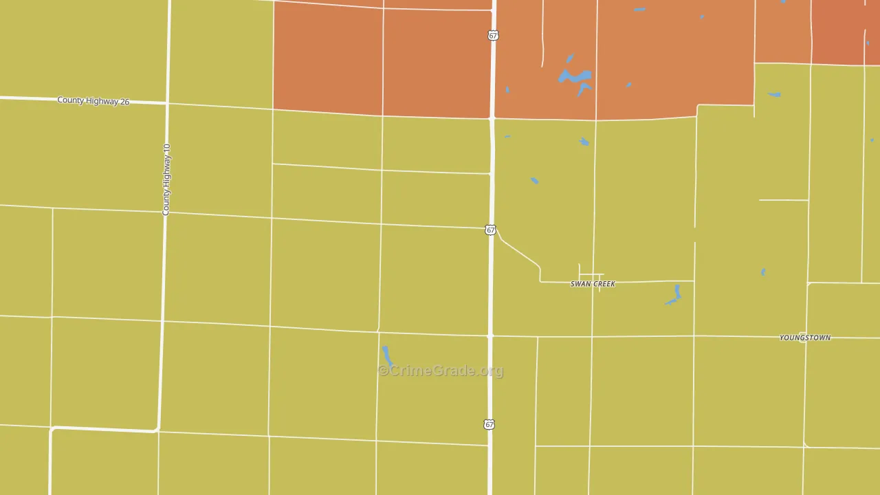 Swan Creek, IL Map of Robbery Rates