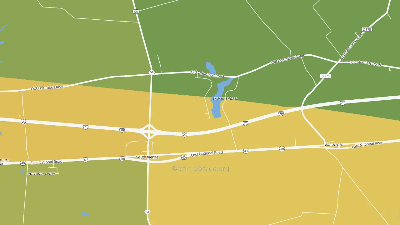 Swanders, OH Map of Robbery Rates