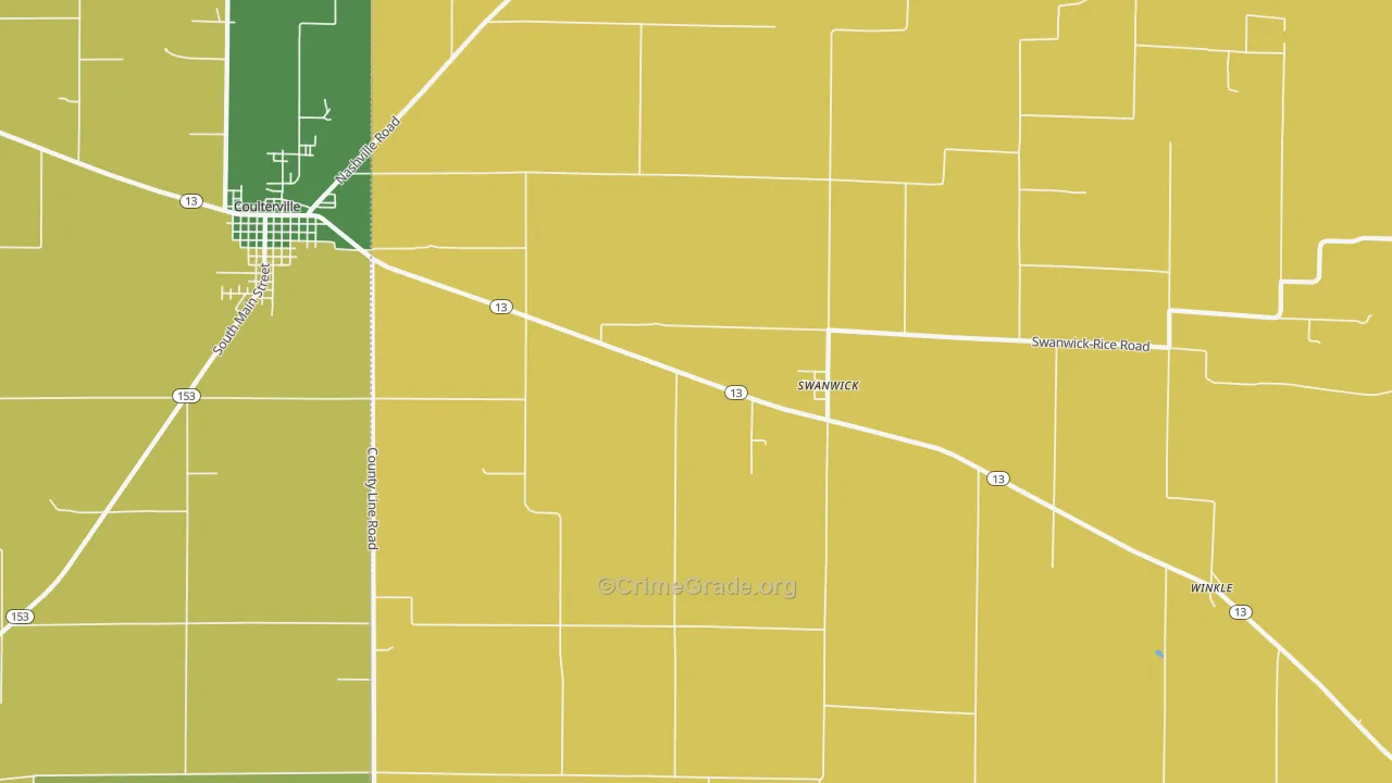 Swanwick, IL Map of Robbery Rates