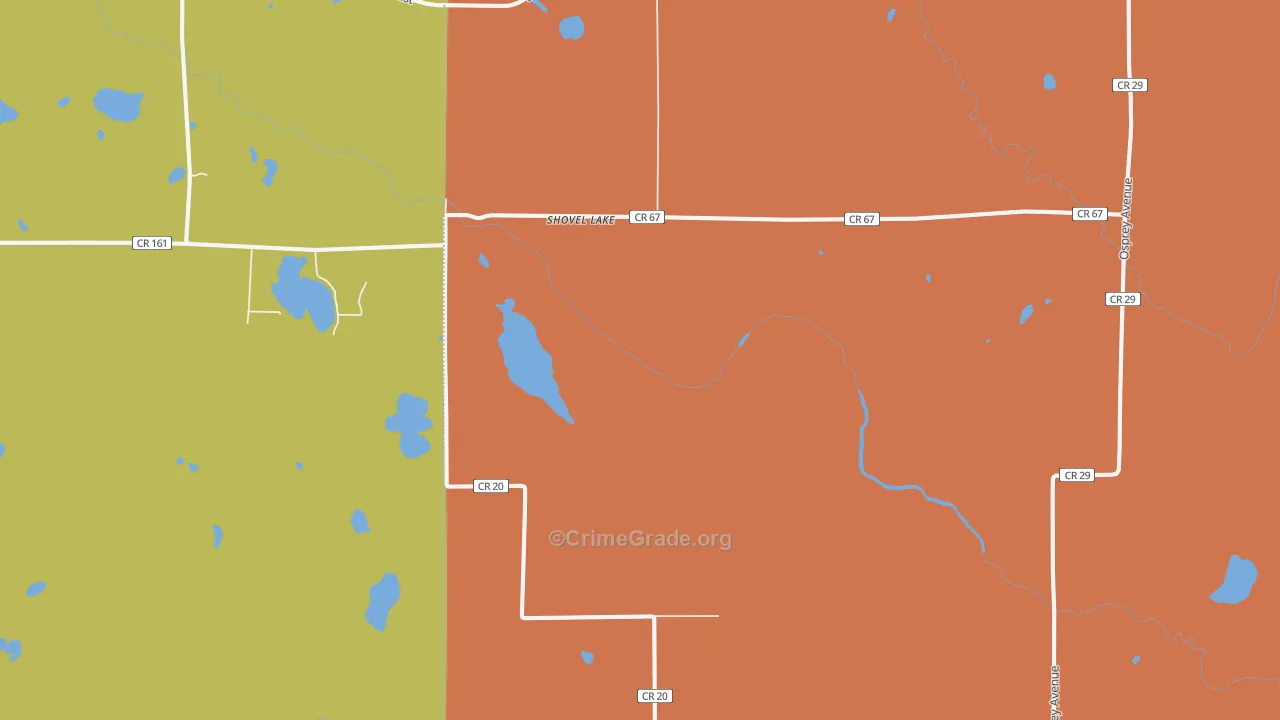 Swatara, MN Map of Robbery Rates