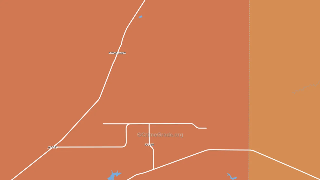Swearingen, TX Map of Robbery Rates
