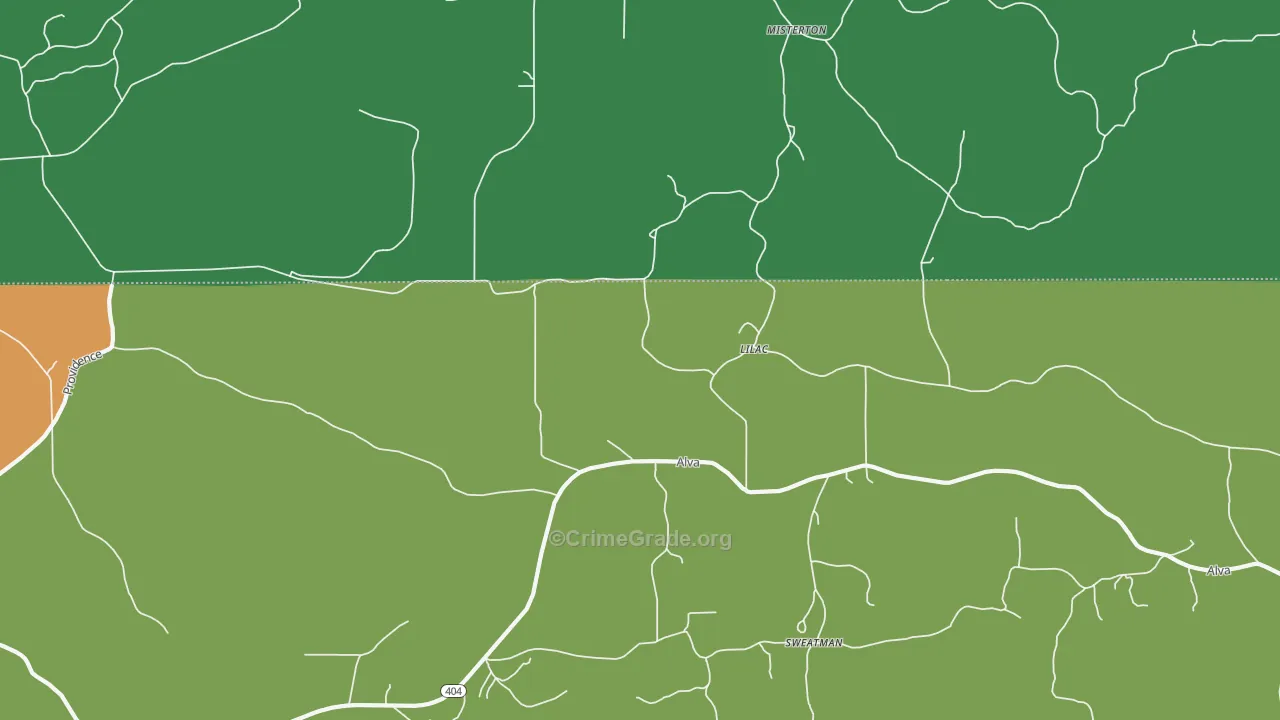Sweatman, MS Map of Robbery Rates