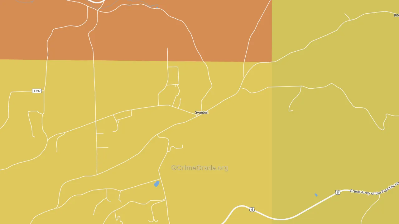 Sweden, PA Map of Robbery Rates